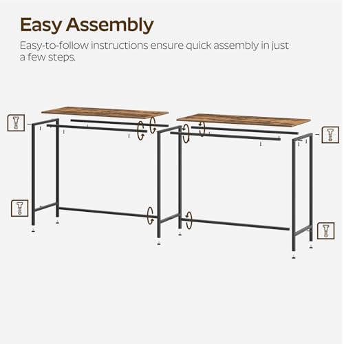 70.8" Long Bar Table, Counter Bar Height Table, High Top Table, Rectangular Hightop Bar Pub, for Kitchen, Living Room, Entryway, Rustic Brown and Black BT08BR