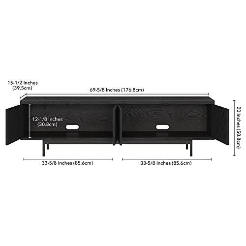 Henn&Hart 70" TV Stand for TVs up to 75", Natural Black, view 4