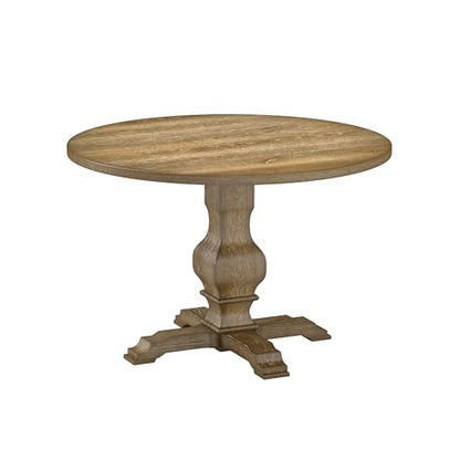Havre Pedestal Base Round Dining Table, Oak