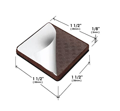 GorillaPads CB150 Non Slip Furniture Pads/Rubber Grips (Set of 8) Self Adhesive Furniture Feet Floor Protectors, 1-1/2 inch Square, Black