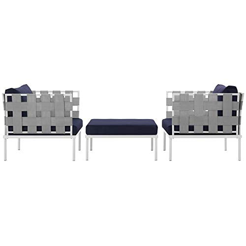 Harmony Outdoor Patio Sectional Sofa Furniture Set | All-Weather Waterproof | Machine Washable Cushions | Tempered Glass Top Tables