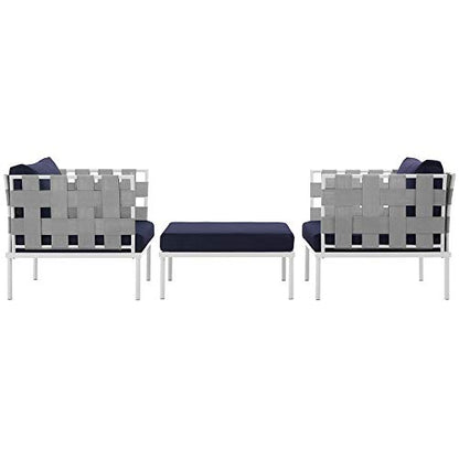 Harmony Outdoor Patio Sectional Sofa Furniture Set | All-Weather Waterproof | Machine Washable Cushions | Tempered Glass Top Tables