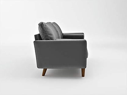 S5457 Mid Century Modern Velvet Upholstered Tufted Living Room Sofa, 69.68", Grey