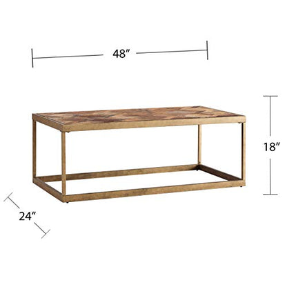 Dorville Patterned Cocktail Table, Natural