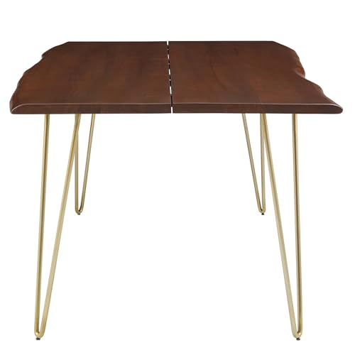 Ardor Dining Table 74 Inch Live Edge Acacia Wood Gold Walnut Finish Modern Kitchen Room Entertaining Home Furniture Quality Stylish Elegant Durable Refined Versatile
