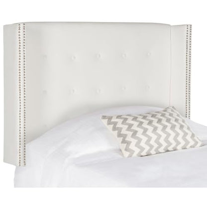 Safavieh Mercer Collection Keegan Velvet Tufted Winged Headboard, Full, White