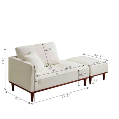 73" Chaise Lounge for Small Spaces, view 3