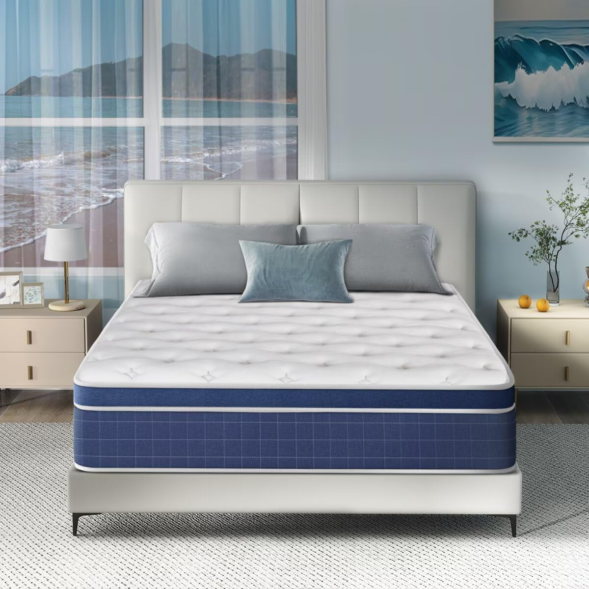 Full Size Mattress 12 Inch, Hybrid Full Mattress in a Box for Pain Relief, Individual Pocket Springs Medium Firm Mattress with Memory Foam for Pain Relief Lumbar Support, 180 Night Trial