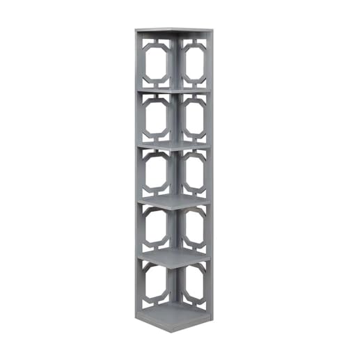 Omega 5 Tier Corner Bookcase, Gray