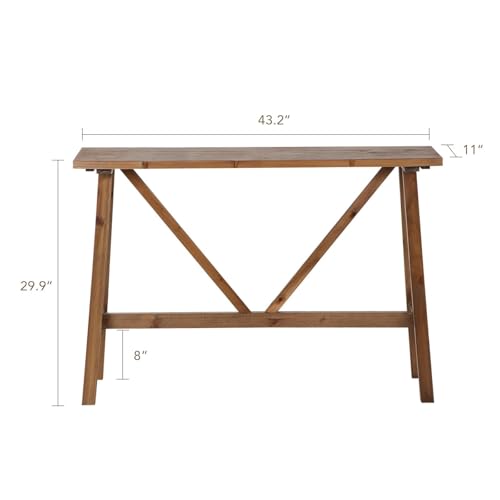 43" Farmhouse Solid Wood Console Table, Rustic Hallway Table | Firwood Sofa Stand for Entryway, Living Room, Easy Assembly, Rustic Decor, Natural