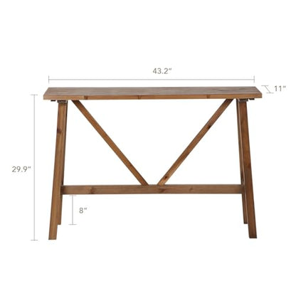 43" Farmhouse Solid Wood Console Table, Rustic Hallway Table | Firwood Sofa Stand for Entryway, Living Room, Easy Assembly, Rustic Decor, Natural