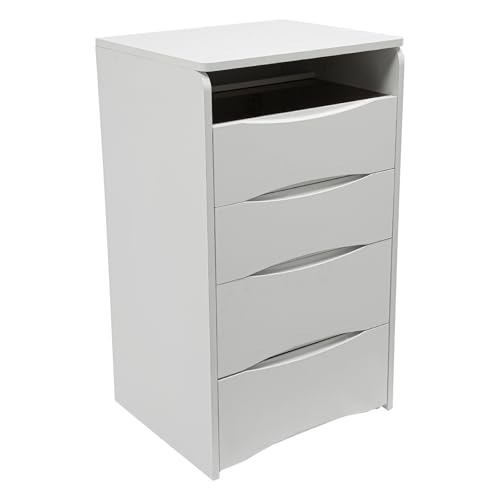 Integrated Vanity with Flip Top Lighted Mirror, 3 in 1 Compact Vanity, Small Dresser Desk Small Makeup Table with 3 Drawers for Girls, Bathroom, Bedroom, Dormitories (White)