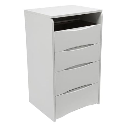 Integrated Vanity with Flip Top Lighted Mirror, 3 in 1 Compact Vanity, Small Dresser Desk Small Makeup Table with 3 Drawers for Girls, Bathroom, Bedroom, Dormitories (White)