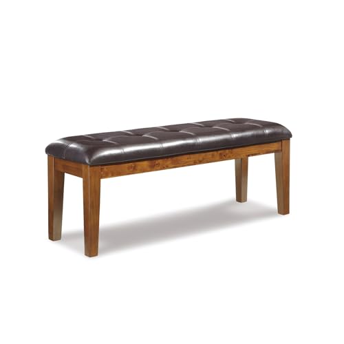 Signature Design by Ashley Ralene Tufted Upholstered Dining Room Bench, Medium Brown