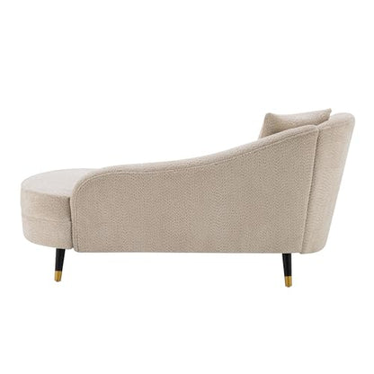 61" Boucle Curved Chaise Lounge Indoor with Pillow, view 7
