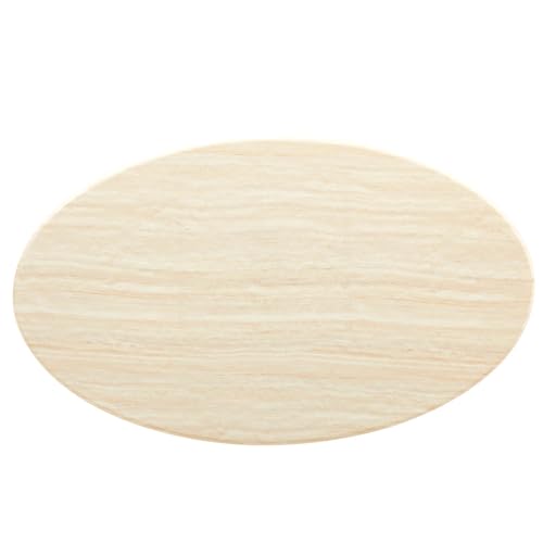 Lippa 60Inch Oval Dining Table Faux Travertine Stone White Finish Modern Kitchen Room Entertaining Home Furniture Quality Stylish Elegant Durable Refined Versatile