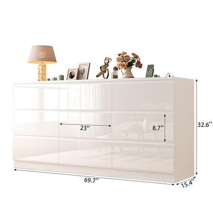 71.65 INCH 12 Drawers Dresser with Power Outlet, view 3