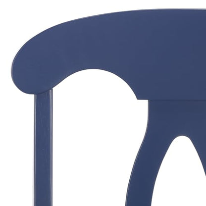 SAFAVIEH Home Collection – Hannelore Solid Wood Dining Arm Chair, Dark Blue Finish, Classic Transitional Seating Design (DCH6907D)