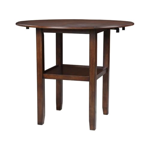 New Classic Furniture Gia 3-Piece Drop Leaf Counter Table Set with 2 Chairs, 42-Inch, Cherry