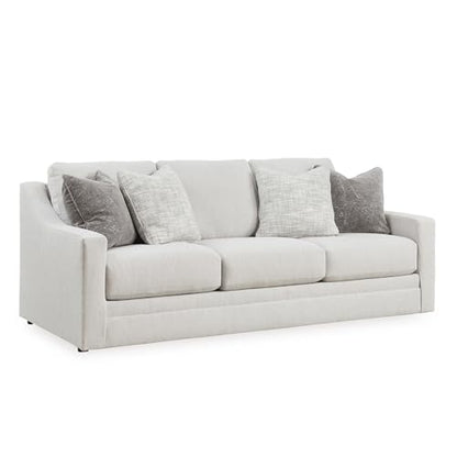 Signature Design by Ashley Maitelynn Sofa, No Assembly Required 88 Inch Contemporary 3 Seater Couch, Sag-Resistant Springless Platform Foundation for Living Room, Light Gray Chalk
