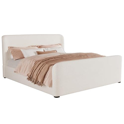 Queen Size Upholstered Platform Bed Frame with Headboard & Footboard, view 5