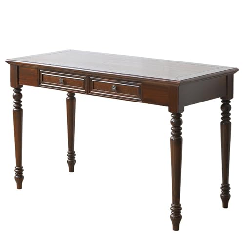 Walnut Writing Desk with Drawers, 39.4" French Country Style (2 Drawers), view 2