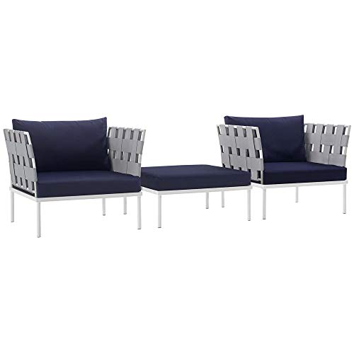Harmony Outdoor Patio Sectional Sofa Furniture Set | All-Weather Waterproof | Machine Washable Cushions | Tempered Glass Top Tables