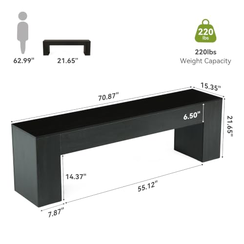 70.8" TV Stand, Wooden Entertainment Center, view 4