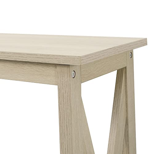 Console Table, Modern Farmhouse Wood Entryway / Sofa Table with 2-Tier Storage, 39 Inch, White Oak