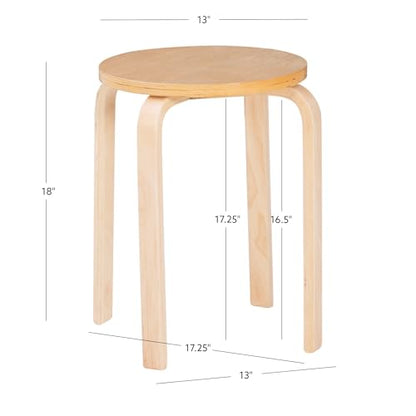 Jenna Natural Round 17" Stacking Stool Set of 4 (1771NAT-04-AS-U)