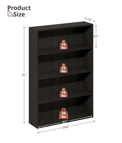 DVD Storage Cabinet Shelf, 4 Tier Media Storage Tower for CDs & Video Games, view 3