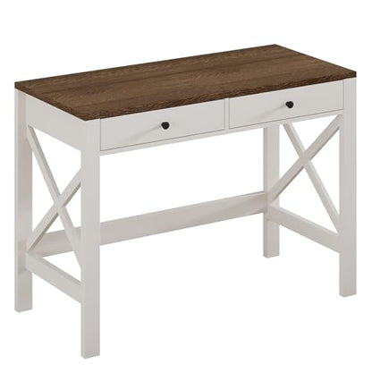 40 Inches Farmhouse Computer Desk with 2 Drawers, view 3
