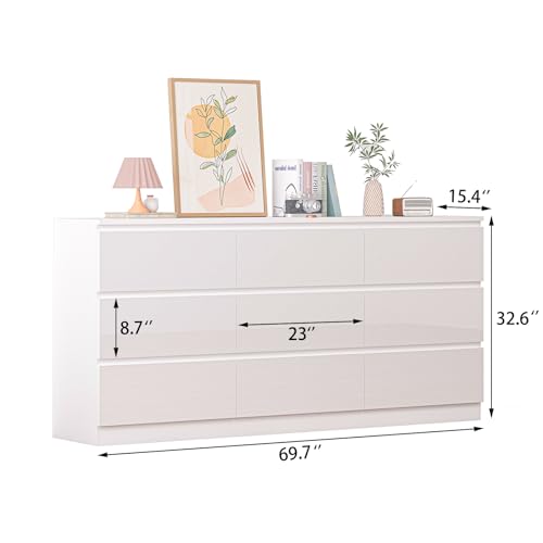 70 INCH 9 Drawers Dresser with Charging Station, view 3