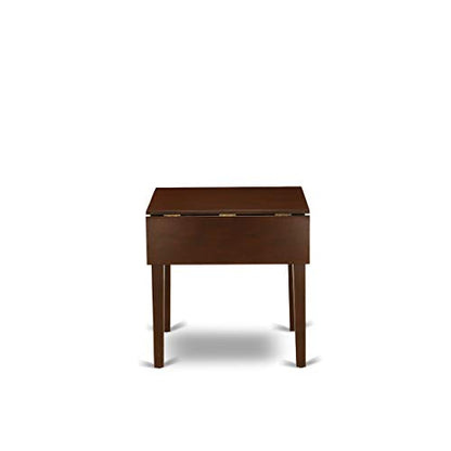 NDIP5-MAH-C 5 Piece Dining Table Set Includes a Rectangle Kitchen Table with Dropleaf and 4 Linen Fabric Upholstered Chairs, 30x48 Inch, Mahogany
