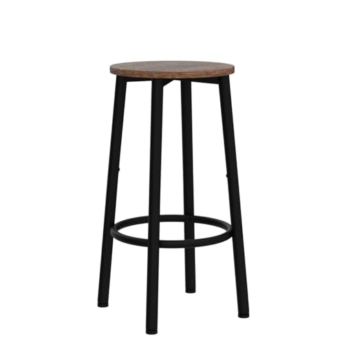 Bar Stools, Set of 2 Bar Chairs, Kitchen Round Height Stools with Footrest, view 5