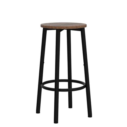 Bar Stools, Set of 2 Bar Chairs, Kitchen Round Height Stools with Footrest, view 5