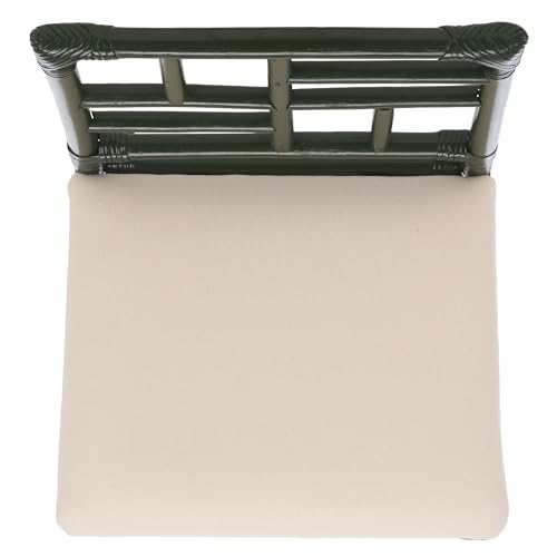 SAFAVIEH Furniture - Christine 23.6" Seat Height Counter Stool - White & Forest Green - Handwoven Rattan Design - Fully Assembled - Ideal for Kitchen, Dining Room & Kitchen Island (BST6509E)
