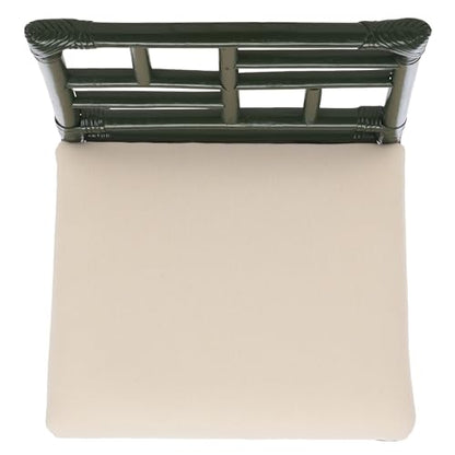 SAFAVIEH Furniture - Christine 23.6" Seat Height Counter Stool - White & Forest Green - Handwoven Rattan Design - Fully Assembled - Ideal for Kitchen, Dining Room & Kitchen Island (BST6509E)
