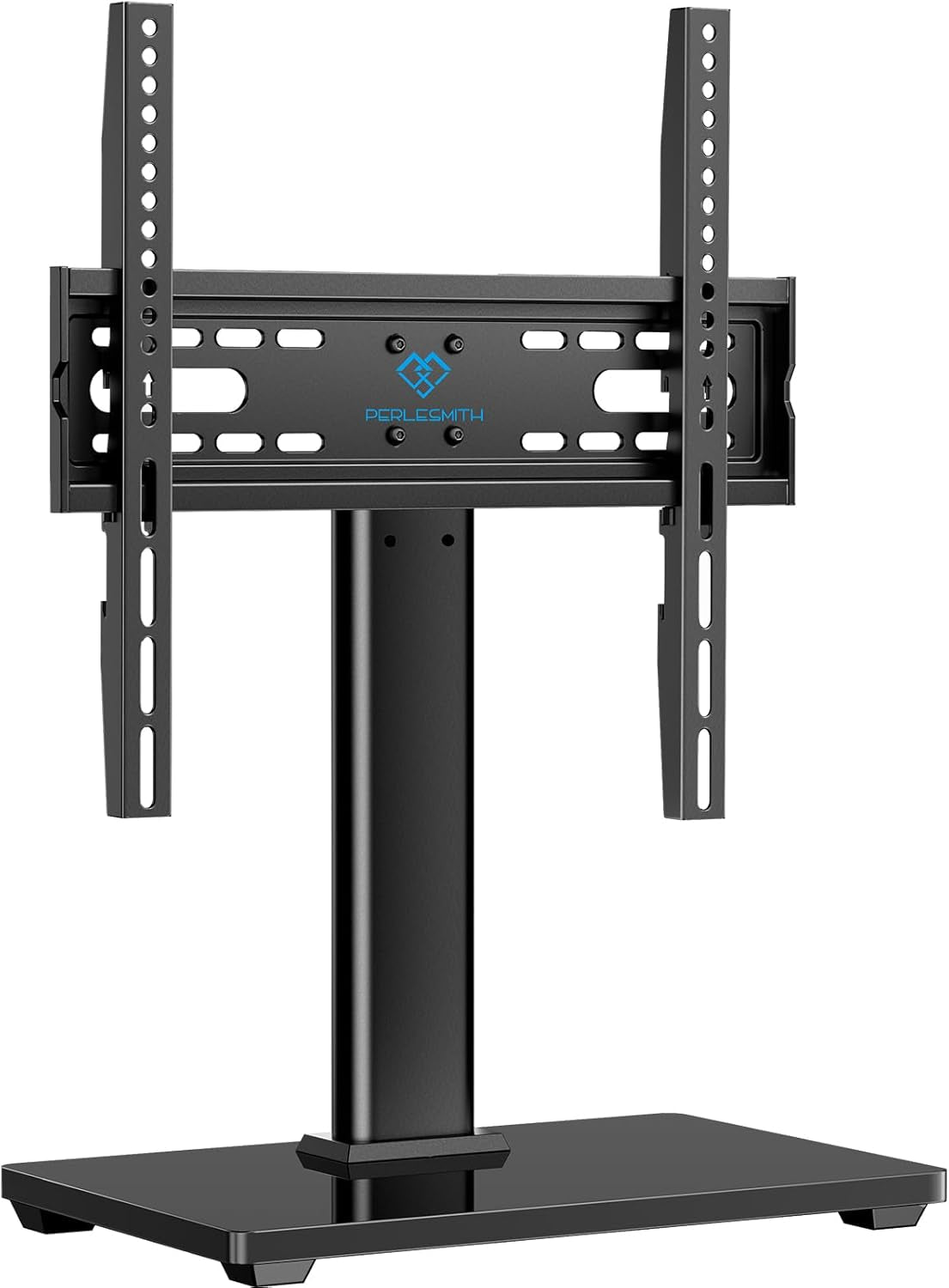 Universal TV Stand, Table Top TV Stand for 32-60 Inch Tvs & Monitors, Height Adjustable TV Mount Stand Holds up to 88 Lbs with Tempered Glass Base & Wire Management, VESA 400X400Mm PSTVS04