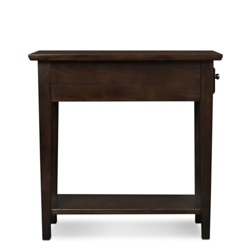 15-In Wide End Table, Solid Wood Construction, One Drawer, One Lower Shelf, Narrow Width, Easy-Assembly, Chocolate Oak, 15.0 In. W x 24.0 In. D x 24.0 In. H, 10071-CH