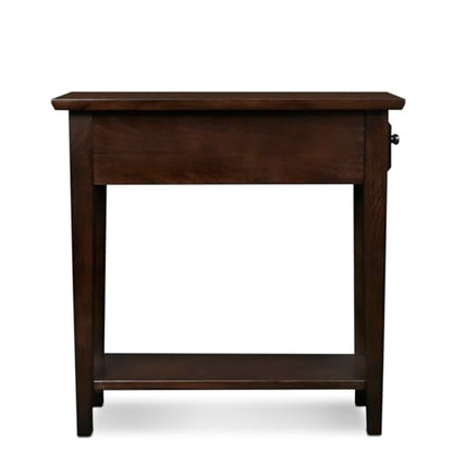 15-In Wide End Table, Solid Wood Construction, One Drawer, One Lower Shelf, Narrow Width, Easy-Assembly, Chocolate Oak, 15.0 In. W x 24.0 In. D x 24.0 In. H, 10071-CH