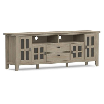 Artisan 72" Wide Solid Wood TV Stand in Distressed Grey, view 2