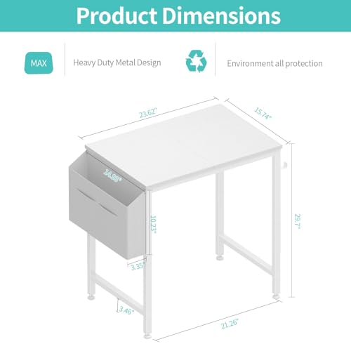Small White Desk for Small Spaces, view 4