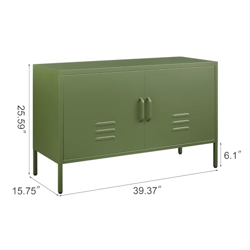 Metal Storage Cabinet, Metal Cabinet with Doors and Adjustable Shelf, view 4