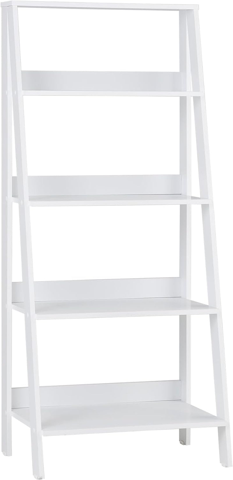 Sophia Modern 4 Shelf Ladder Bookcase , 55 Inch, White