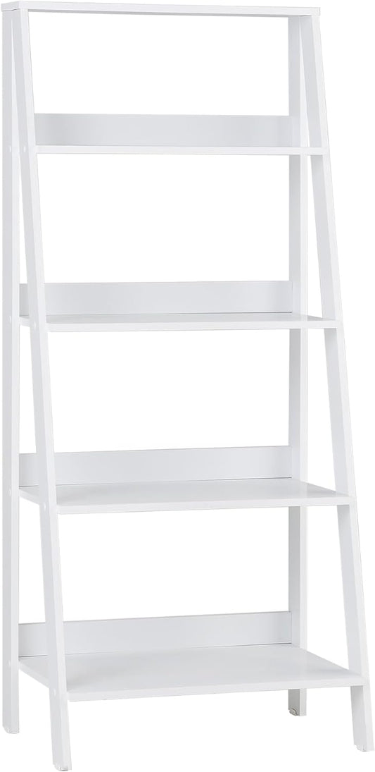 Sophia Modern 4 Shelf Ladder Bookcase , 55 Inch, White