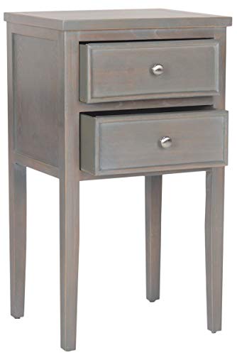 SAFAVIEH Furniture - Toby 2-Drawer Accent Table - White Birch - Solid Wood - Modern Storage Design - Ideal for Living Room, Bedroom, Home Office, 16.9"W x 14.7"D x 29.9"H - Fully Assembled (AMH6625D)