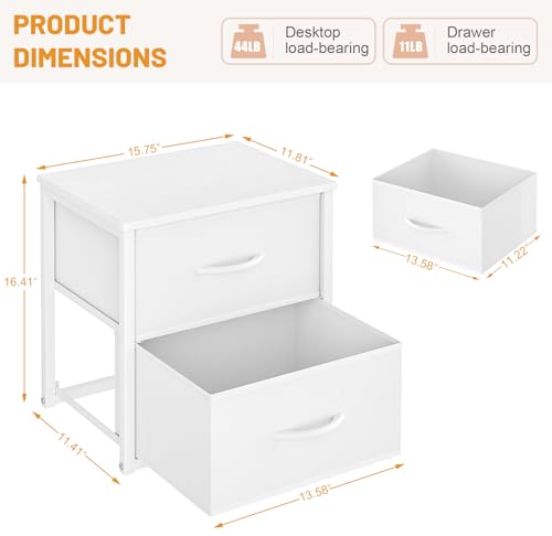Stackable Storage Drawers, White Closet Organizer with Wooden Top & Metal Frame, view 4