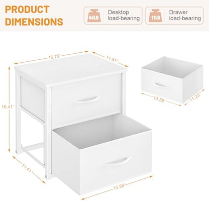 Stackable Storage Drawers, White Closet Organizer with Wooden Top & Metal Frame, view 4
