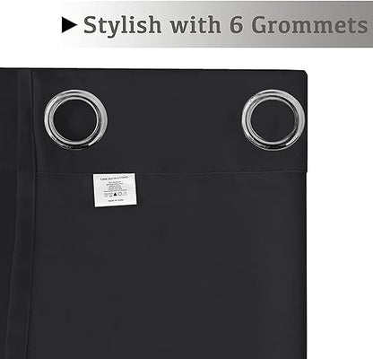 Black Blackout Curtain Blinds Blackout Curtains for Bedroom 84 inches Long Solid Thermal Insulated Window Treatment Blackout Drapes/Draperies for Living Room (2 Panels,42W x 84L,Black)